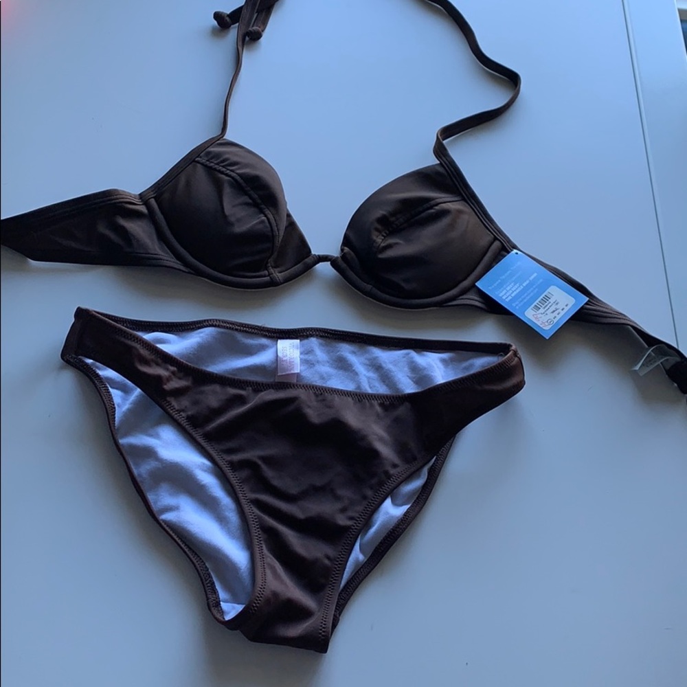 Victoria Secret bikini brown 34a top small bottom